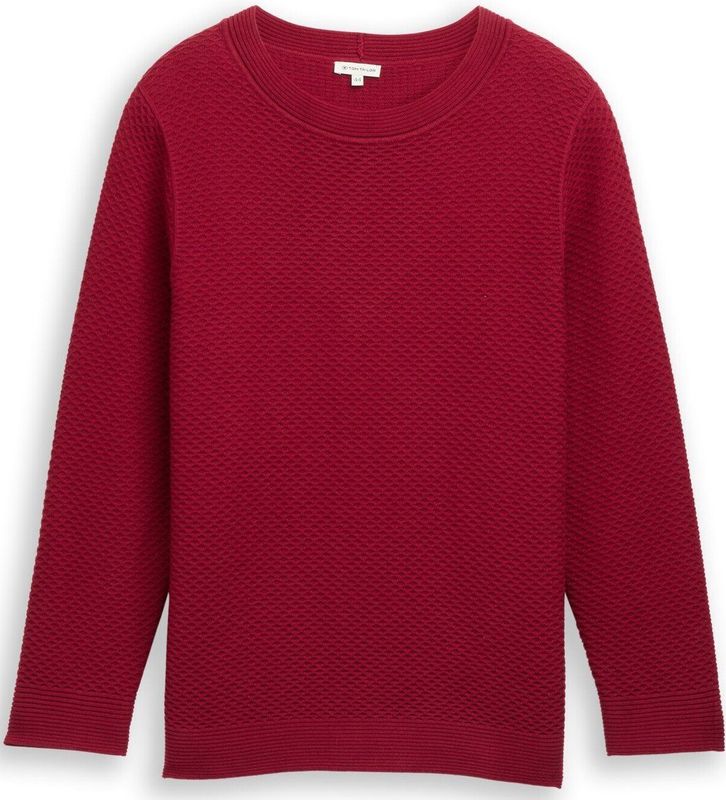 TOM TAILOR - MY TRUE ME - Gebreide Trui - Rumba Red - Met Structuurmotief
