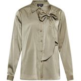 usha - BLACK LABEL - Blouse - Olijfgroen - Lange Mouw - Satijn