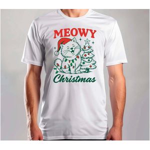 Meowy christmas - T Shirt - MerryChristmas - ChristmasVibes - Funny - Sarcasm - VrolijkKerstfeest - Kerstmis - Grappig - Sarcasme