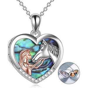 Meisje en Paard Ketting - Sieraden voor Vrouwen in Sterling Zilver 45,7 cm
