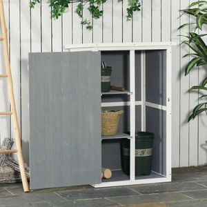 Pugsdrly Gereedschapsschuur met legplanken, weerbestendig 75 x 56 x 115 cm grijs