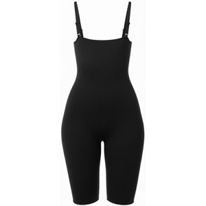 TAFUER - Shapewear Bodysuit Dames – Zwart - S/M – Corrigerend Ondergoed met Verstelbare Bandjes & Lange Pijpen - 1 Stuk