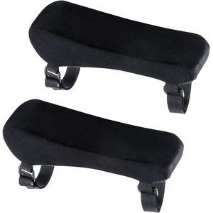 Comfort Armsteun Pads Set van 2 voor Office en Gaming Stoel - Memory Foam Anti-Slip Elleboog Ondersteuning Kussen voor Elleboog Relief in Zwart