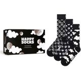 Happy Socks giftbox 3P sokken black and white zwart - 36-40