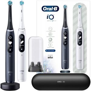 Oral-B - iO Series 7 Duo - Elektrische Tandenborstels - Zwart/Wit - 5 Poetsmodi - AI Technologie