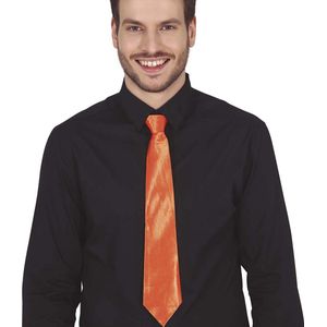 Toppers - Fiestas Guirca Carnaval verkleed stropdas - oranje - polyester - volwassenen/unisex