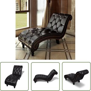 The Living Store Chaise longue kunstleer bruin - Chaise Longue - Lounge Bank - Loungebank - Relaxstoel - Bruine Meubels
