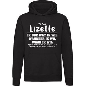 Lizette | verjaardagkado | verjaardag kado | cadeau | grappig | jarig | Unisex | Trui | Sweater | Hoodie | Capuchon | Zwart