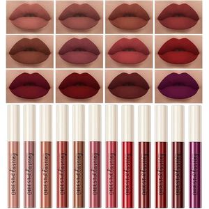 12 Kleuren Matte Vloeibare Lippenstift Set Fluweelzachte Lip Gloss Lip Kit Waterdichte Langdurige Slijtage Naakte Lipgloss Beauty Cosmetics Gift Box Set (Colour, # 01)
