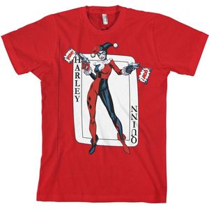 DC Comics Batman Heren Tshirt -2XL- Harley Quinn Card Games Rood