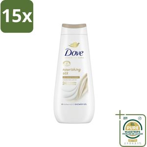 15 x Dove Douchecrème - Nourishing Silk - 400 ml - Grootverpakking - Douche Crème - Droge Huid - Zijdezachte Huid - Hydraterend - Micro Moisture