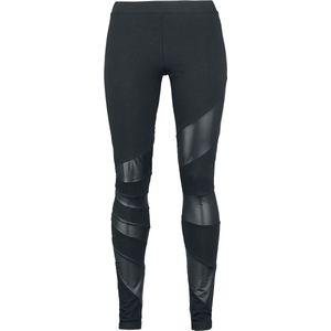 Black Premium by EMP Zwarte legging met leren inzet - Dames - XXL