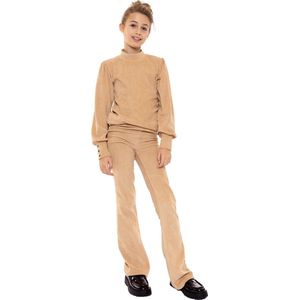 NO WAY MONDAY - Kledingset - Broek Flair - Sweater turtle neck - Rib Katoen - Camel - Maat 128