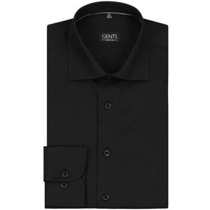 GENTS - Overhemd basic - Polyblend - Zwart - Maat EU36/XS