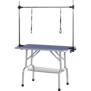 Topmast EazyGroomer Trimtafel - Antislip Werkblad - Dubbele Trimarm - 118 x 60 x 75 cm - Inklapbare Trimtafel - Trimtafels voor honden