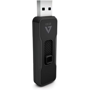 V7 - Usb 3.1 - 128GB - Zwart - Flashdrive met Intrekbaar Ontwerp