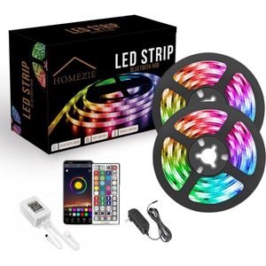 Homezie Led strip | 20 meter | Met app en afstandsbediening | RGB | Zelfklevend