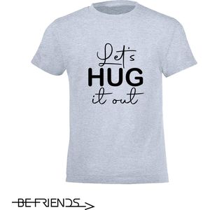 Be Friends T-Shirt - Let's hug it out - Kinderen - Licht blauw - Maat 2 jaar