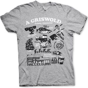 National Lampoon's Christmas Vacation Heren Tshirt -M- Icons Grijs