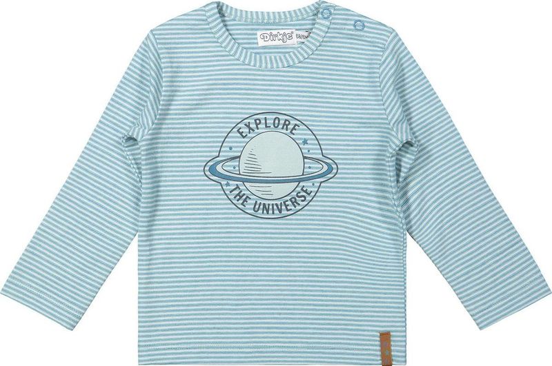 DIRKJE - Jongens Shirt - Lichtblauw - T-shirt - Lange Mouwen - Planetprint