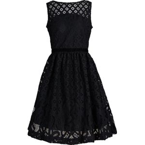 La V Elegante kant jurk met mouwloze Zwart 170