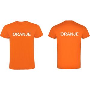 Eizook - Oranje T-shirt - Tekst Oranje - Feest - Festival - Voetbal - Formule1 - Koningsdag - Carnaval - Sport - Spel - Xlarge