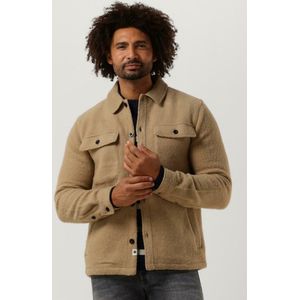 Anerkjendt Aklion Boiled Wool Overshirt Overhemden Heren - Zand - Maat XXL