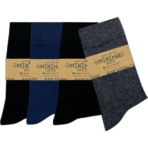 green-goose® Heren Sokken Bamboe | Maat 40-46 | 4 Paar | Zwart en Grijs | 85% Bamboe | Zacht, Admenend en Duurzaaam!