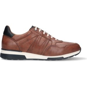 Manfield - Heren - Cognac leren sneakers - Maat 42