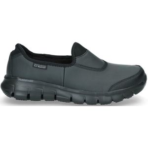 Skechers - Work Sure Track - Instappers - Zwart - Leer