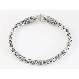 Zware gevlochten zilveren armband - lengte 21 cm