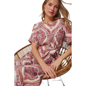 Happinessistanbul Jurk Van Viscose Met Patroon En Riem