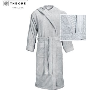 The One - Towelling Badjas - Zilvergrijs - L/XL - Zachte Kamerjas met Capuchon
