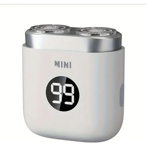 Digitale 2-Blade Scheerapparaat - Usb Oplaadbare 2-Kop Mini Body Shaver + Precisie/Baardtrimmer - Lichtgewicht en Comfortabel - Perfecte Lichaamshaar Verzorging voor Dames en Heren - Digitale Batterij Indicator - Kleur: Wit