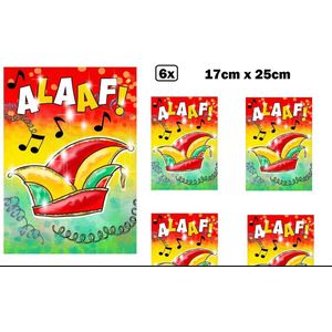 6x Raamsticker Alaaf 17cm x 25cm - Carnaval raam sticker adhesive themafeest party fun festival thema