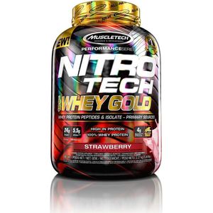 Muscletech NitroTech Whey Gold - Eiwitpoeder / Eiwitshake - 2270 gram - Aardbei