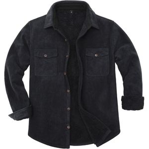 Warme sherpa-flanellen overhemdjas voor heren - Dikke fleece gevoerde geruite jassen