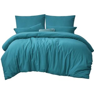 Unyqoos® Zachte en ademende turquoise beddengoedset van microvezel voor elk seizoen