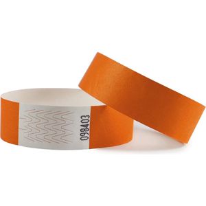 Combicraft polsbandjes Tyvek, oranje, pak van 100 stuks