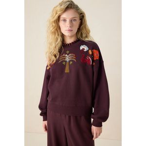 Sissy-Boy sweater donkerbruin met pailletten