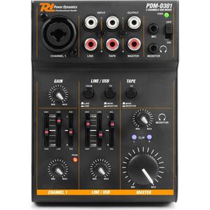 Power Dynamics PDM-D301 3-Kanaals USB Mixer