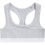 Basics soft top light grey melee voor Meisjes | Maat 158/164