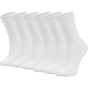Lavendel 6 Paar PREMIUM Bamboe Sokken Dames, Zacht, Ademend - Wit, 36/40