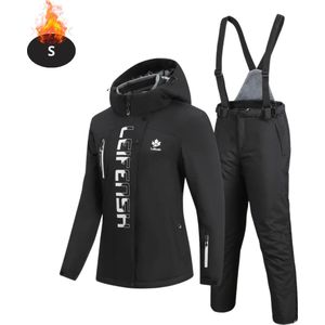 Nivard Skipak - SkiBroek - Skijas - Ski Suit - Wintersport - Dames - 2-Delig - Zwart - Maat S