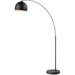 Home Sweet Home - Klassieke metalen Booglamp - Staande Lamp met Lampkenkap - Zwarte - 109/31.5/172cm - Inclusief LED E27 Lichtbron 9W 806Lm - met Voetschakelaar - voor Slaapkamers en Thuiskantoren