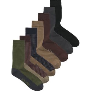 JACK&JONES ADDITIONALS JACTYLER SOCKS 7 PACK Heren Sokken - Shitake Overland Trek - Forest River - Night Sky - Chocolate Plum - Shitake - Forest River