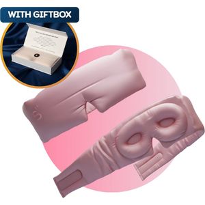 Snoozeless – Premium 3D Zijden Slaapmasker – 22 Momme Mulberry Silk – 100% Verduisterend Blackout Design – Geen Druk op de Ogen – Luxe Giftbox – Kleur: Soft Pink
