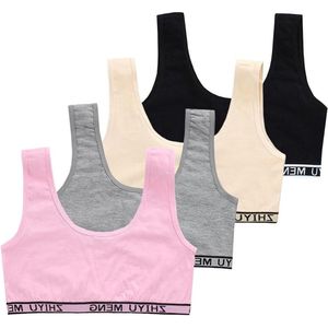 Allecto plus - Set van 4 meisjes training bh's van katoen voor kinderen en tieners (9-14 jaar)