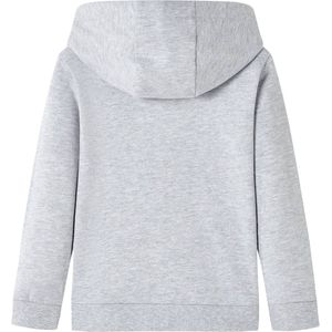 Kindertrui met capuchon - Maat 140 - Grijs en Oranje