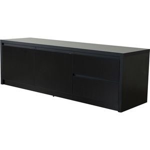 Tv meubel melamine Cassie zwart 180cm tv-meubel